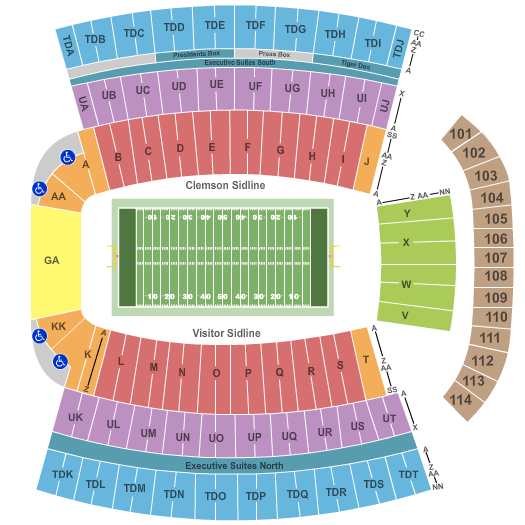 Frank Howard Field Palmetto Bowl Seating Chart